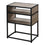 TABLE D'APPOINT - 22"H / TAUPE FONCE / METAL NOIR