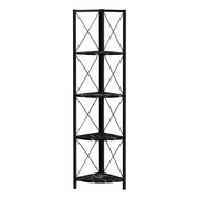 BIBLIOTHÈQUE - 60"H / MARBRE NOIR / COIN METAL NOIR