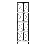 BIBLIOTHÈQUE - 60"H / MARBRE BLANC / COIN METAL NOIR