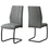 CHAISE DE SALLE A MANGER - 2PCS / 39"H / TISSU GRIS / METAL NOIR 