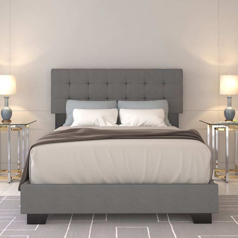 Lit double Exton 54" en gris clair