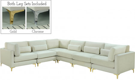 Sectionnel modulaire en velours Julia