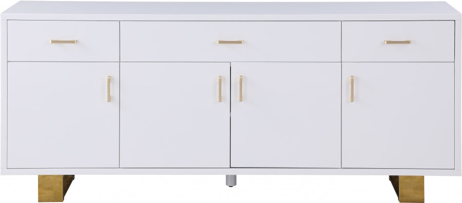 Crédence de Luxe Excel : Laque Blanche et Finition Or