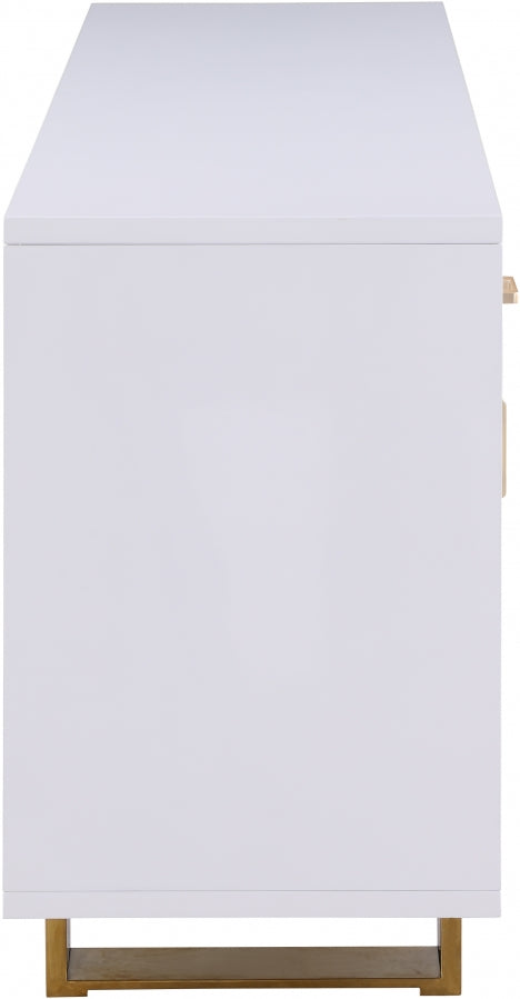 Crédence de Luxe Excel : Laque Blanche et Finition Or