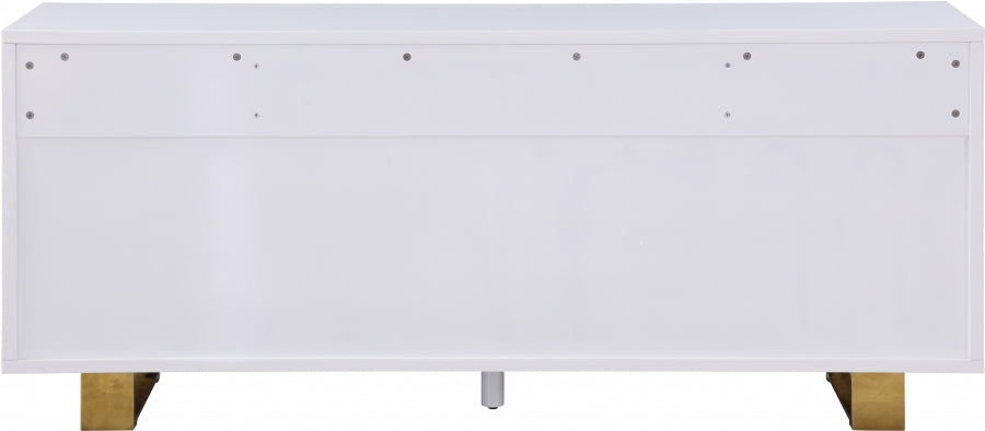 Crédence de Luxe Excel : Laque Blanche et Finition Or