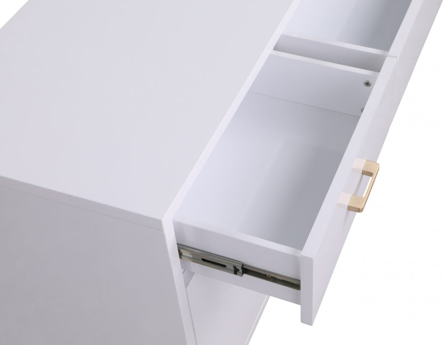 Crédence de Luxe Excel : Laque Blanche et Finition Or