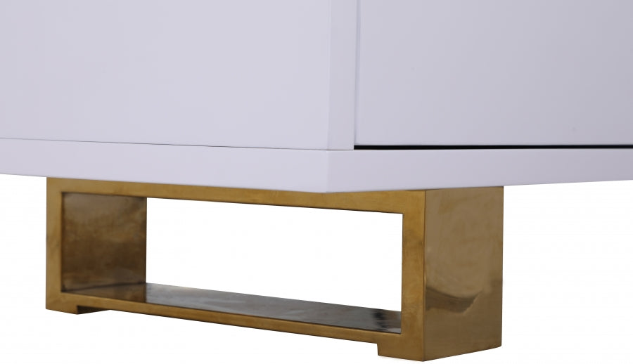 Crédence de Luxe Excel : Laque Blanche et Finition Or