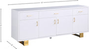 Crédence de Luxe Excel : Laque Blanche et Finition Or
