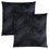 COUSSIN - 18"X 18" / VELOURS PLUME NOIR / 2PCS