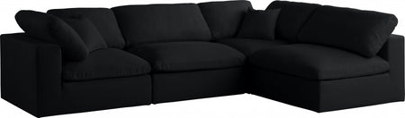 Sectionnel réversible rembourré en duvet modulaire standard en velours pelucheux confortable comme un nuage