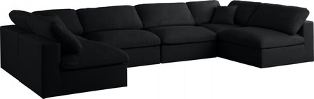 Sectionnel réversible rembourré en duvet modulaire standard en velours pelucheux confortable comme un nuage