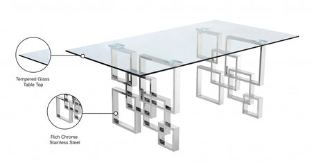 Table de salle à manger chromée Alexis