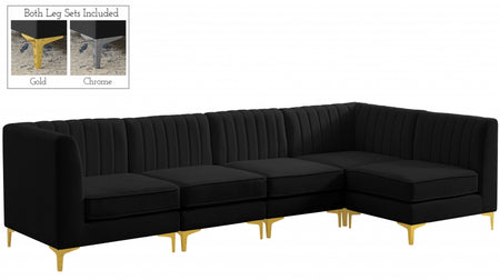 Sectionnel modulaire en velours Alina
