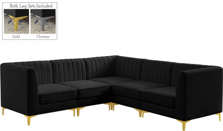 Sectionnel modulaire en velours Alina