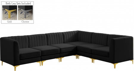Sectionnel modulaire en velours Alina
