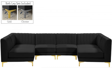 Sectionnel modulaire en velours Alina