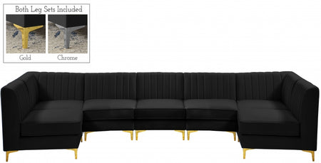 Sectionnel modulaire en velours Alina