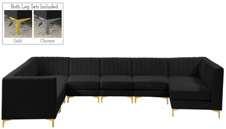 Sectionnel modulaire en velours Alina