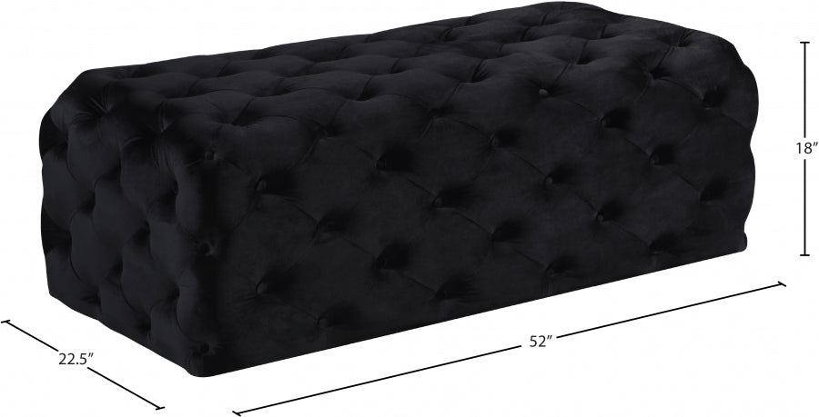 Pouf en velours Casey | Banc