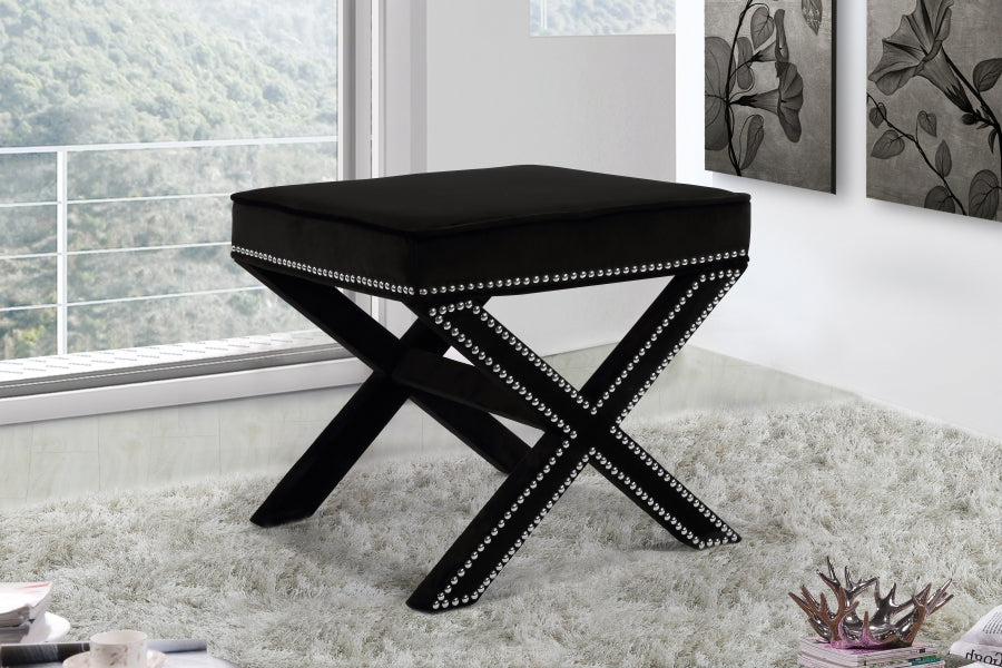 Pouf en velours Nixon | Banc