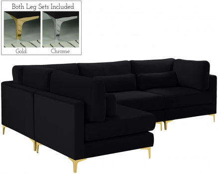 Sectionnel modulaire en velours Julia