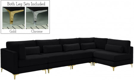 Sectionnel modulaire en velours Julia