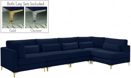 Sectionnel modulaire en velours Julia