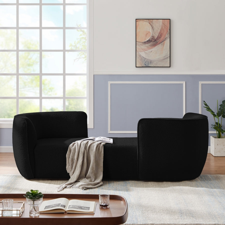 Chaise longue Hilton en tissu bouclé