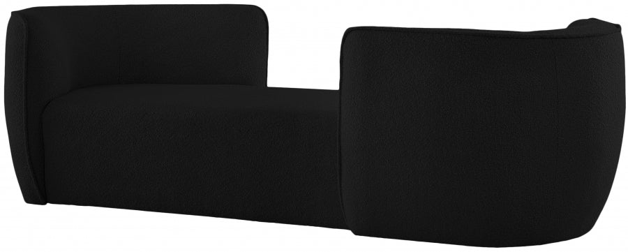 Chaise longue Hilton en tissu bouclé