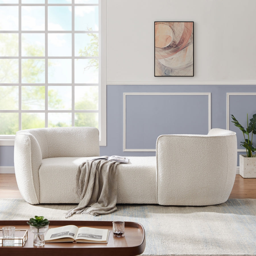 Chaise longue Hilton en tissu bouclé