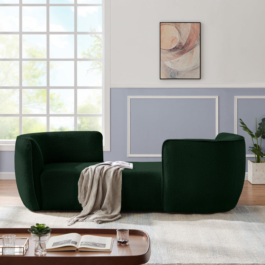 Chaise longue Hilton en tissu bouclé
