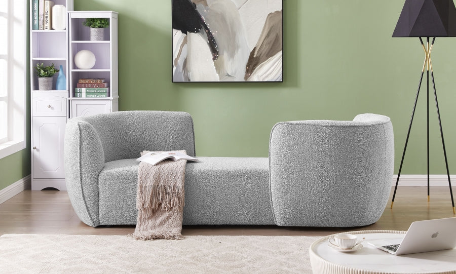 Chaise longue Hilton en tissu bouclé