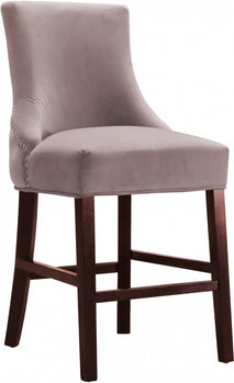 Tabouret de comptoir en velours Hannah