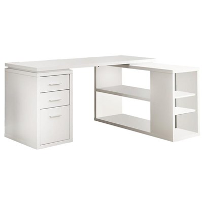 BUREAU D'ORDINATEUR - COIN GAUCHE OU DROIT BLANC