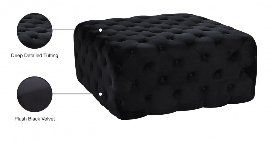 Pouf en velours Ariel | Banque
