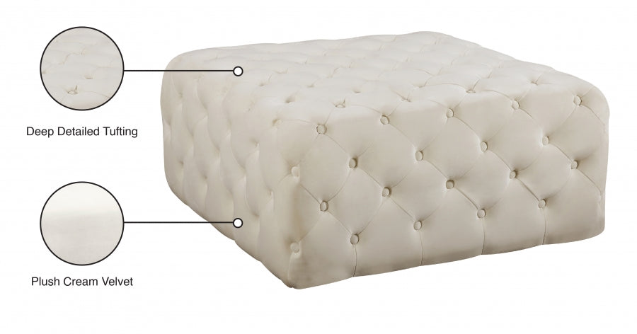 Pouf en velours Ariel | Banque