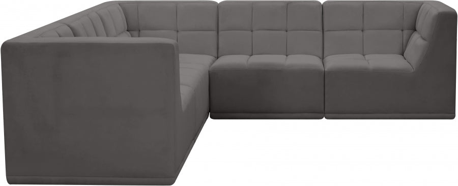 Sectionnel modulaire en velours Relax