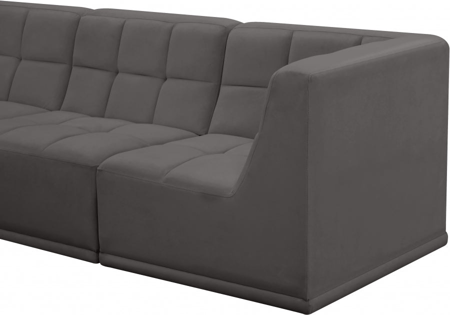 Sectionnel modulaire en velours Relax