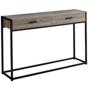 TABLE D'APPOINT - 48"L / TAUPE FONCE / CONSOLE D'ENTREE NOIRE