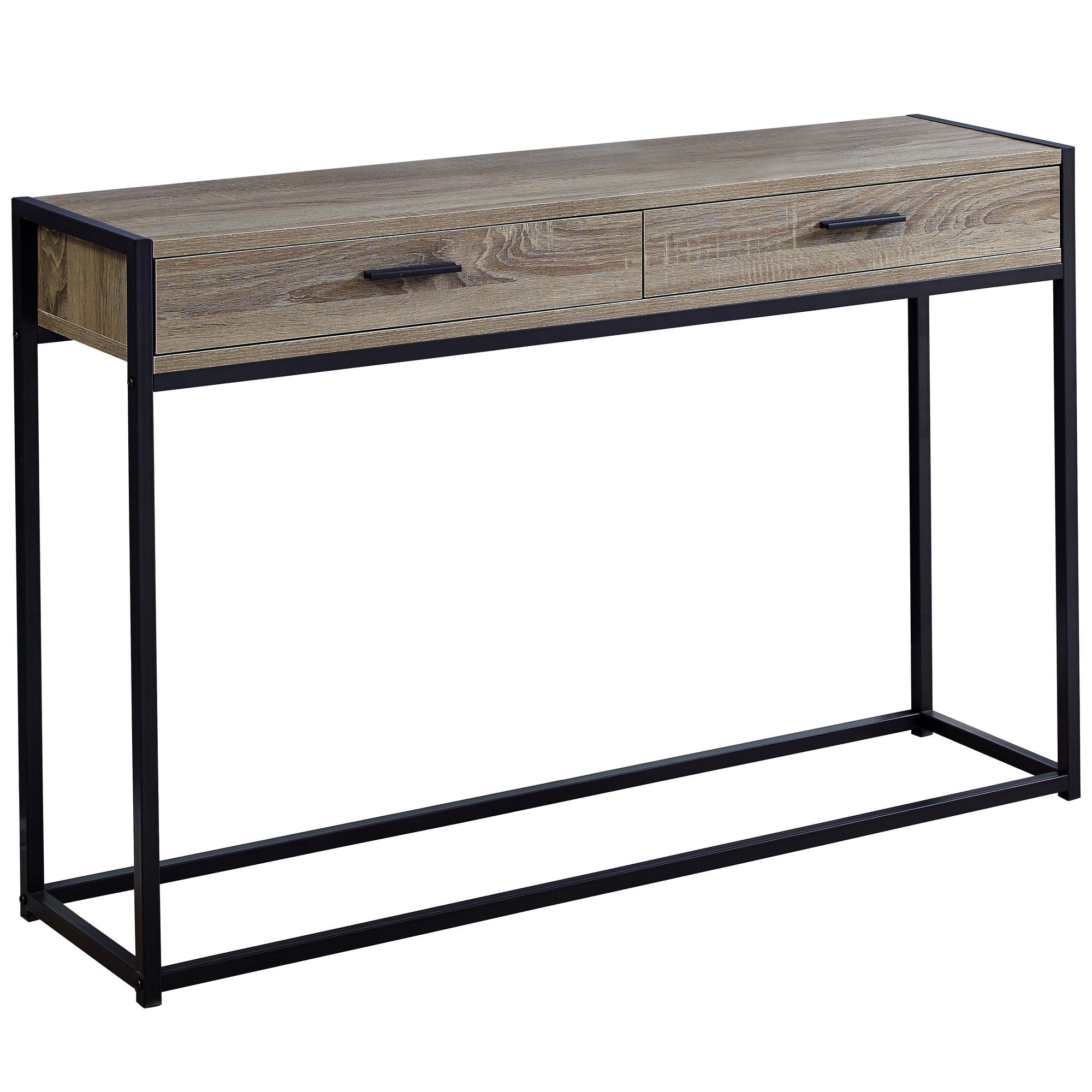 TABLE D'APPOINT - 48"L / TAUPE FONCE / CONSOLE D'ENTREE NOIRE