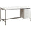 BUREAU D'ORDINATEUR - 60"L / BLANC / METAL ARGENT 