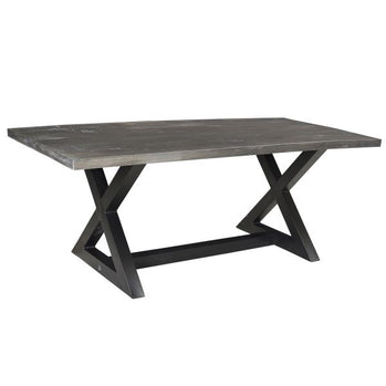 Table de salle à manger rectangulaire Zax en gris vieilli