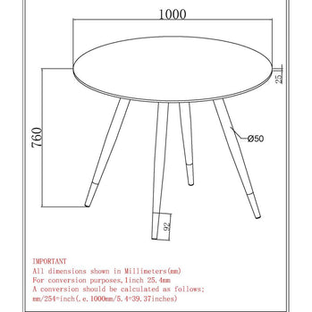 Emery Round Dining Table in White