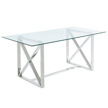 Table de salle à manger rectangulaire Lorenzo en argent