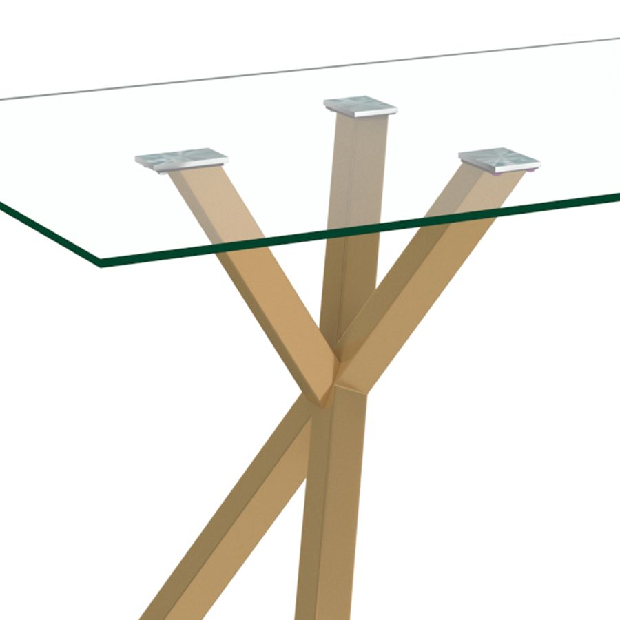Stark Dining Table in Aged Gold