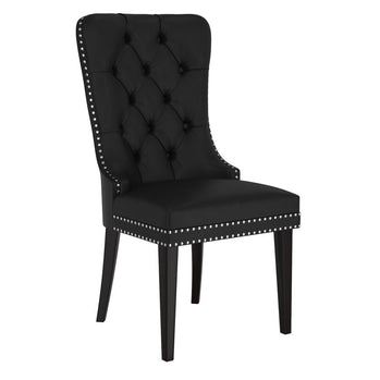 Chaise d'appoint Rizzo, ensemble de 2, en similicuir noir