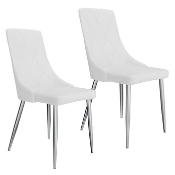 Chaise d'appoint Devo, lot de 2 en blanc