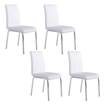 Chaise d'appoint Solara II, ensemble de 4 en blanc