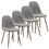 Chaise d'appoint Lyna, lot de 4 en gris