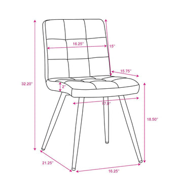 Chaise d'appoint Suzette, ensemble de 2 en bleu